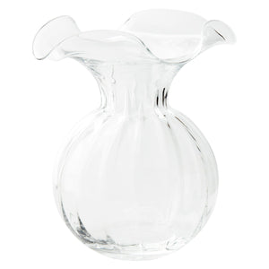 Vietri Large Hibiscus Glass Fluted Vase